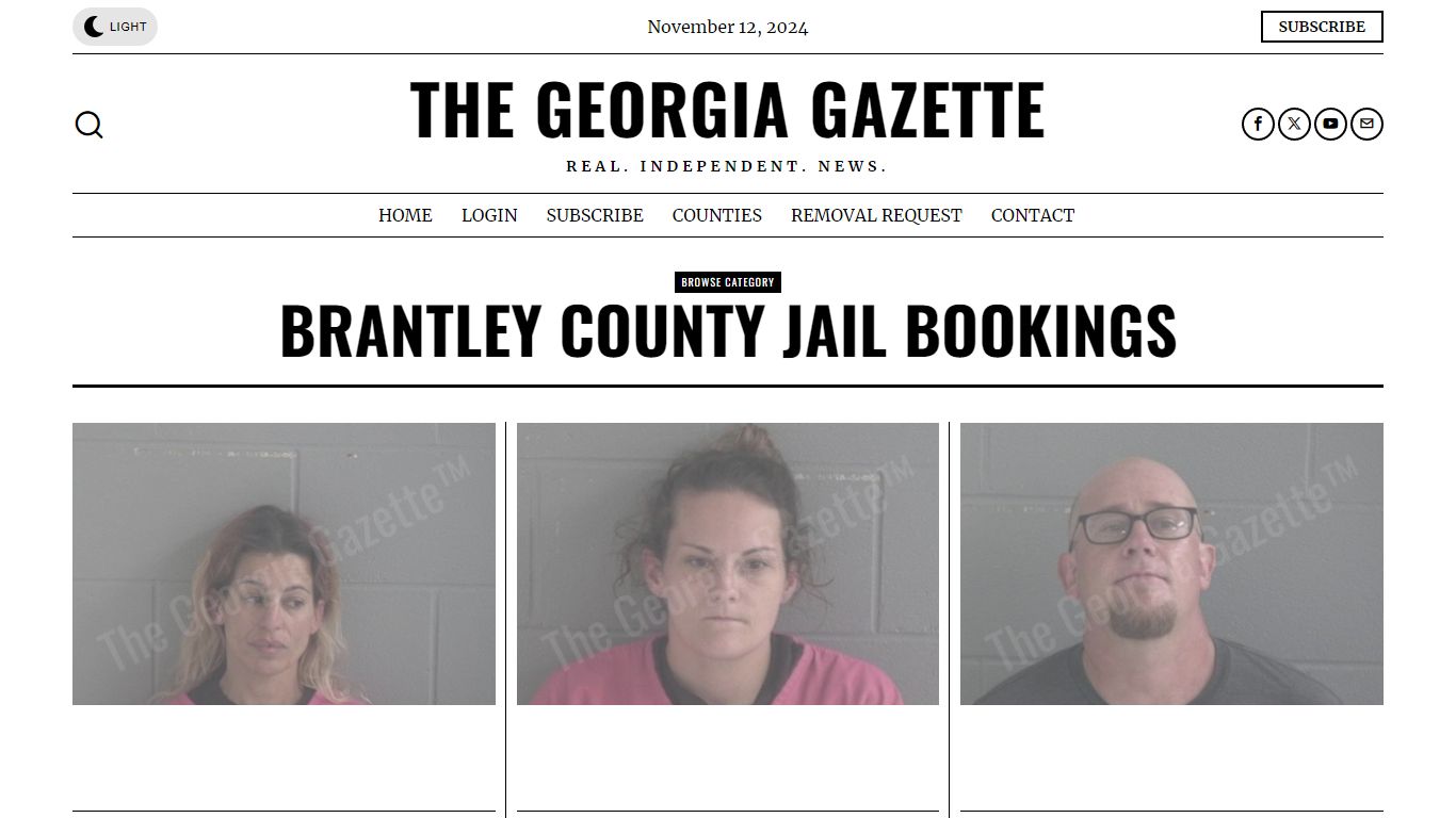 Brantley County Jail Bookings – The Georgia Gazette